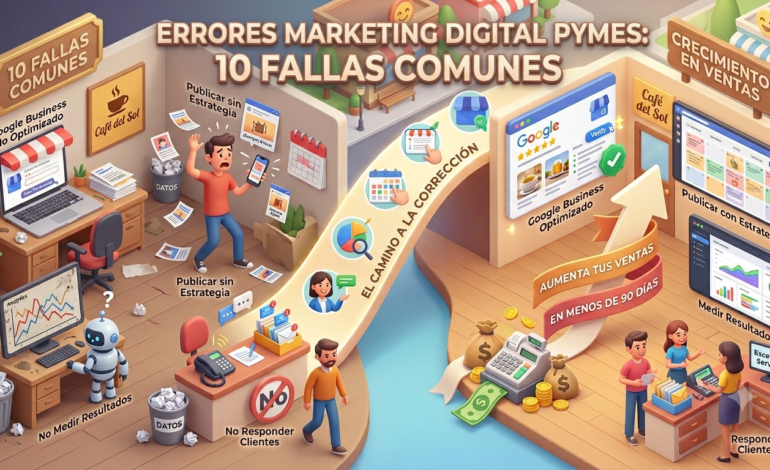 Errores marketing digital PyMEs: 10 fallas comunes
