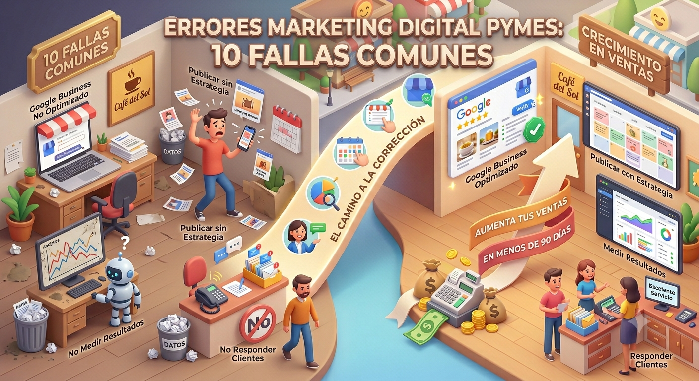 Errores marketing digital PyMEs: 10 fallas comunes