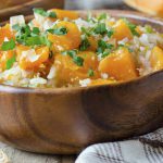 Arroz con calabaza de Castilla y nueces de la India