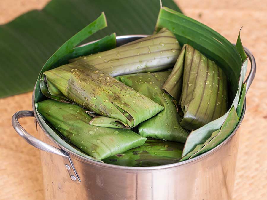 Las hojas para los tamales y los tipos de masa