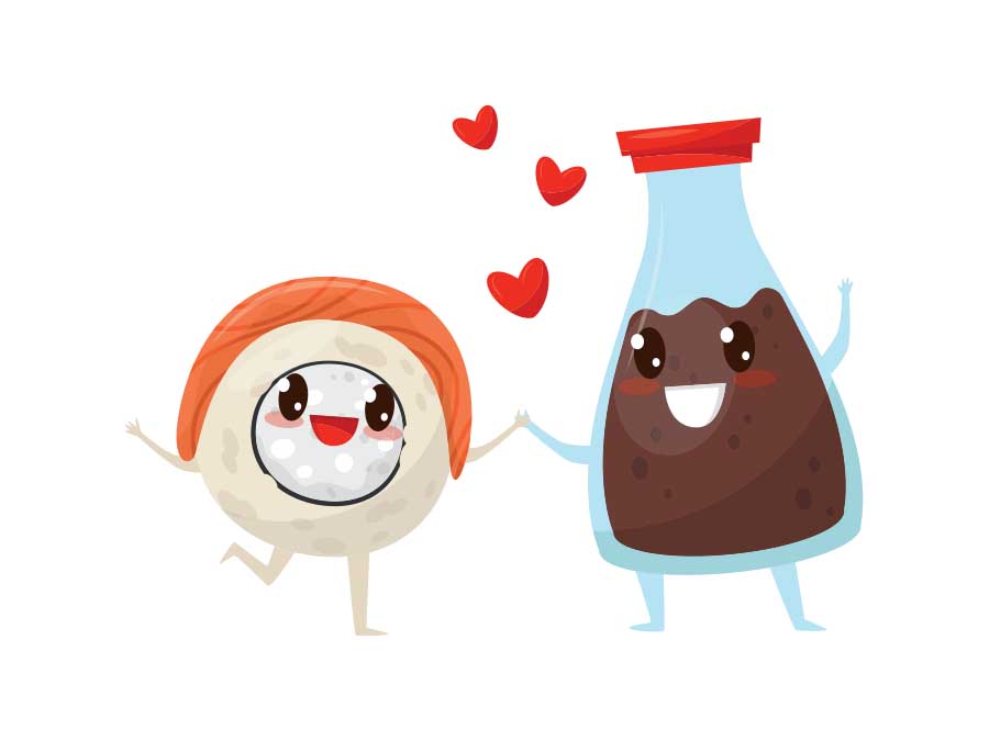 Parejas de comida para este Día del Amor y la Amistad: sushi con salsa de soya