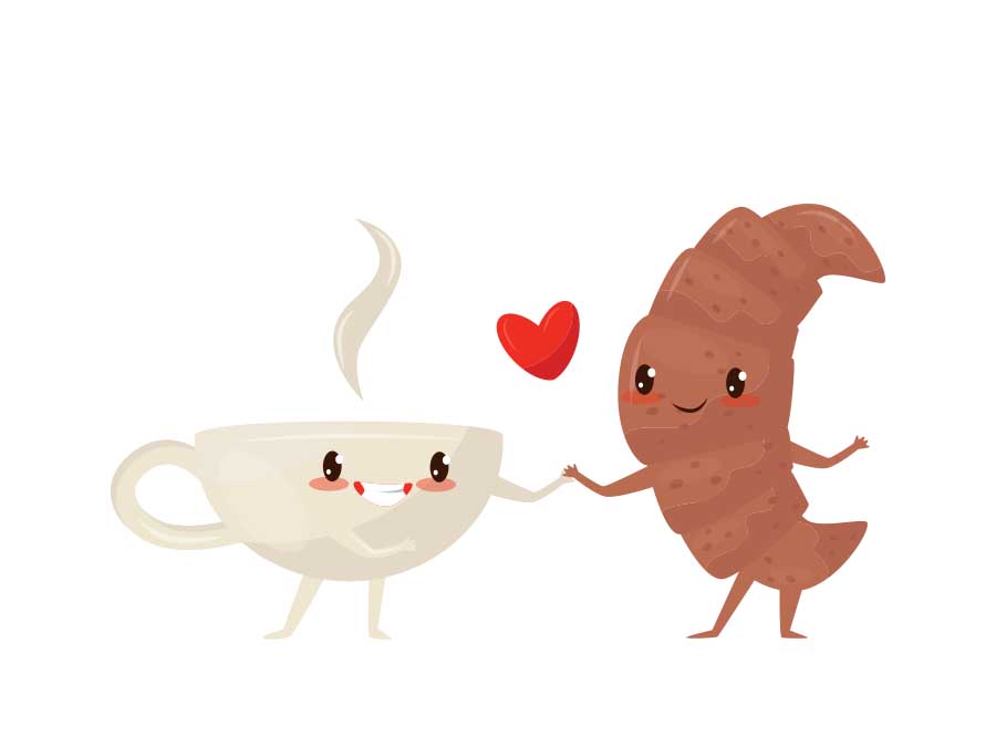 Parejas de comida para este Día del Amor y la Amistad: café con pan