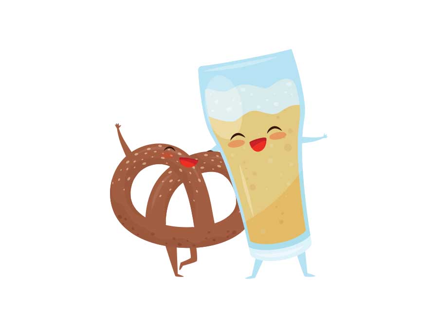 Parejas de comida para este Día del Amor y la Amistad: cerveza y pretzel