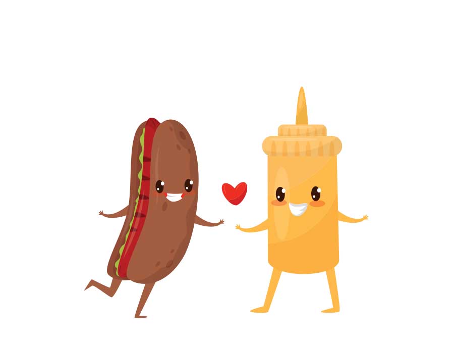 Parejas de comida para este Día del Amor y la Amistad: hotdog y mostaza