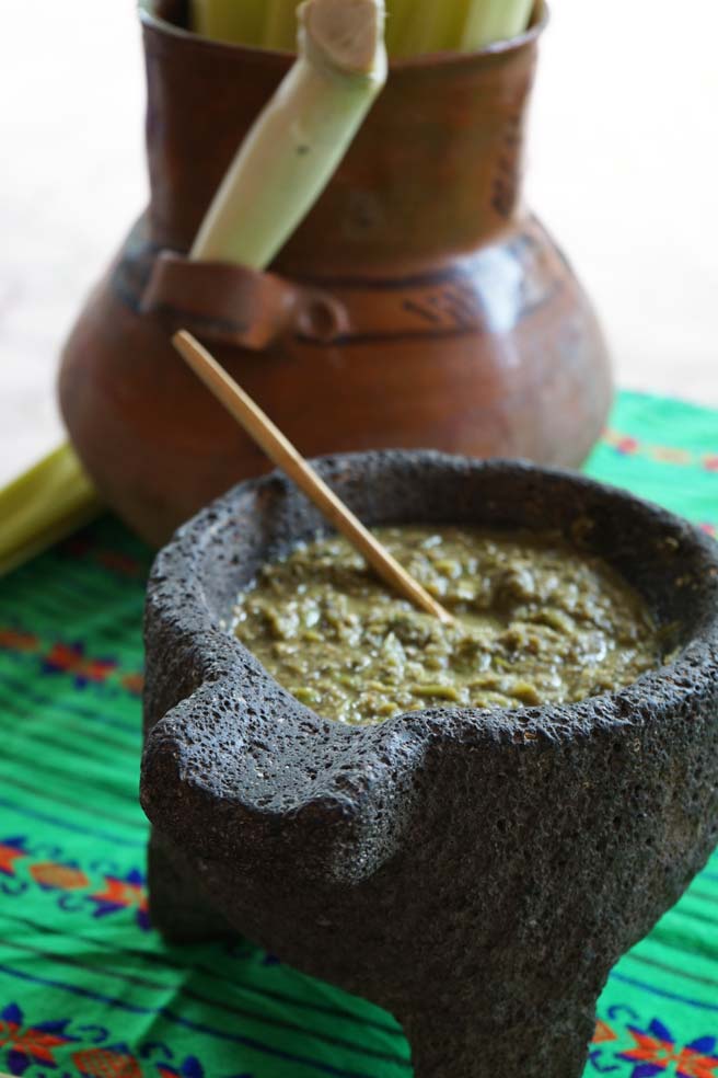 La milpa, el maguey y sus derivados en Tlaxcala: salsa con nixtamales Foto: Mariana Castillo