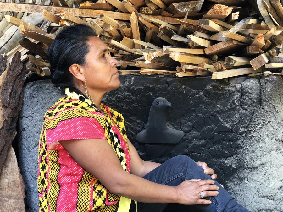 La maga del barro en Atzompa y su horno Foto: Mariana Castillo