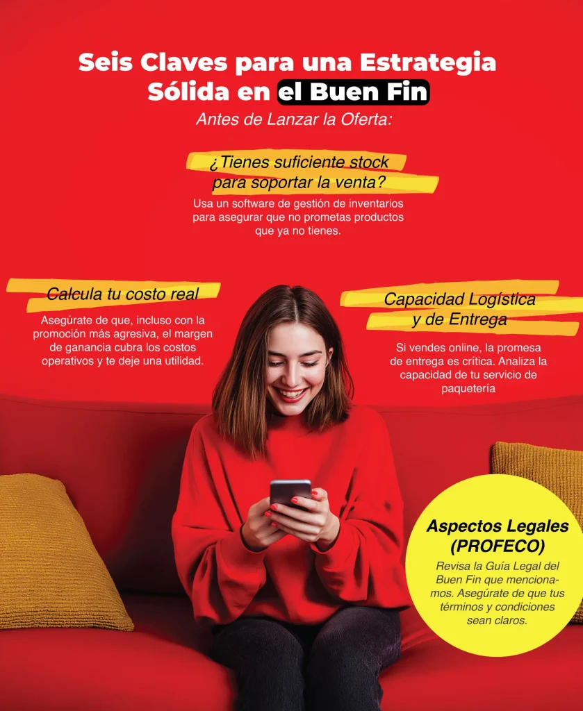 El Buen Fin 2025 está cerca. Descubre 10 Promociones para el Buen Fin que usan las grandes marcas (cupones aleatorios, Flash Sales, MSI) y que puedes aplicar fácilmente a tu Pyme. Aprende a aumentar tu ticket y a ganar clientes leales.
